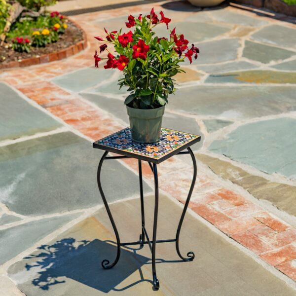 Cefalù Square Mosaic Plant Stand (available in 2 styles)