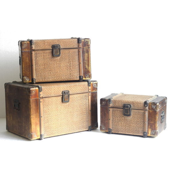 Set of 3 Bamboo Finished Trunk Décor