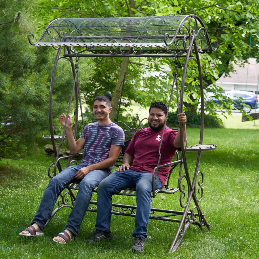 Outdoor swing bench hotsell