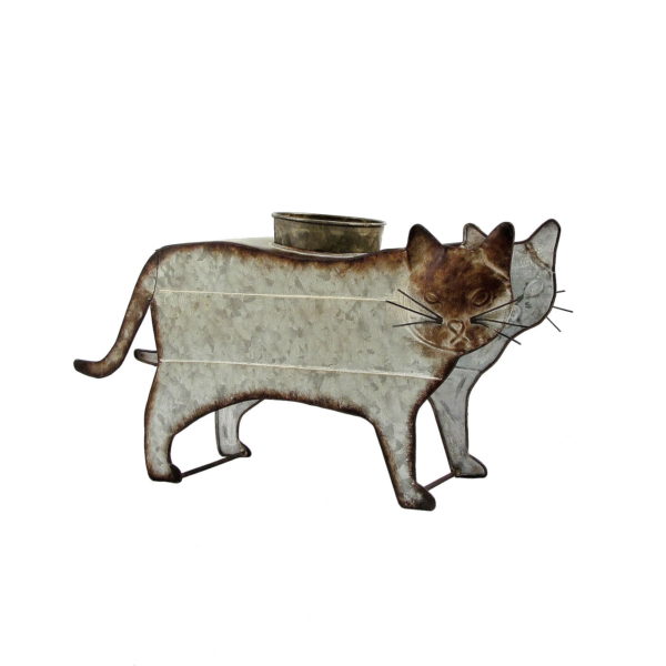 Galvanized Farm Animal Planter - Cat