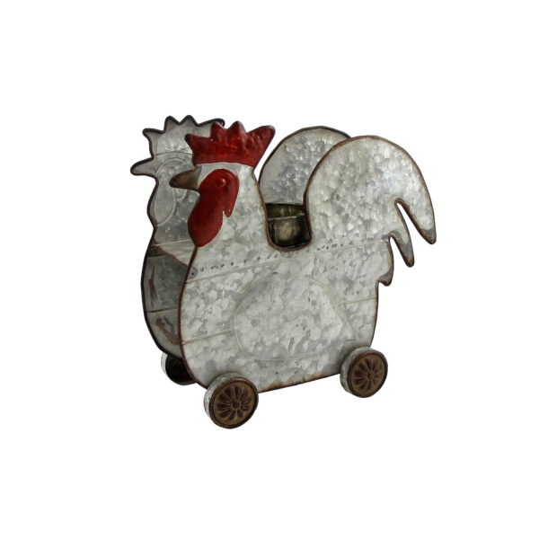 Galvanized Farm Animal Planter - Rooster