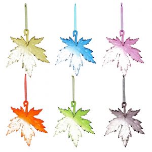 Set of 6 Acrylic Maple Leaf Hanging Ornaments
