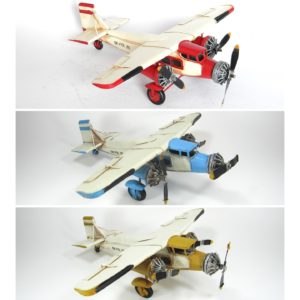 Metal Model Airplane Décor in 3 Assorted Colors