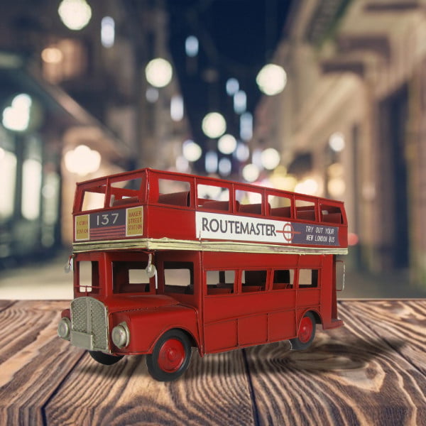 Red London Transport Bus Iron Tabletop Decor