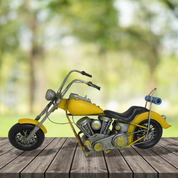 Vintage Style Yellow Model Chopper - Main Image