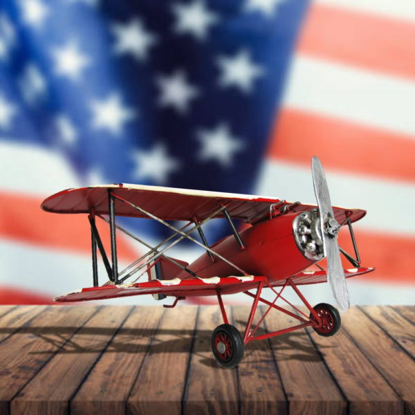 Decorative Red, White, and Blue Model Airplane
