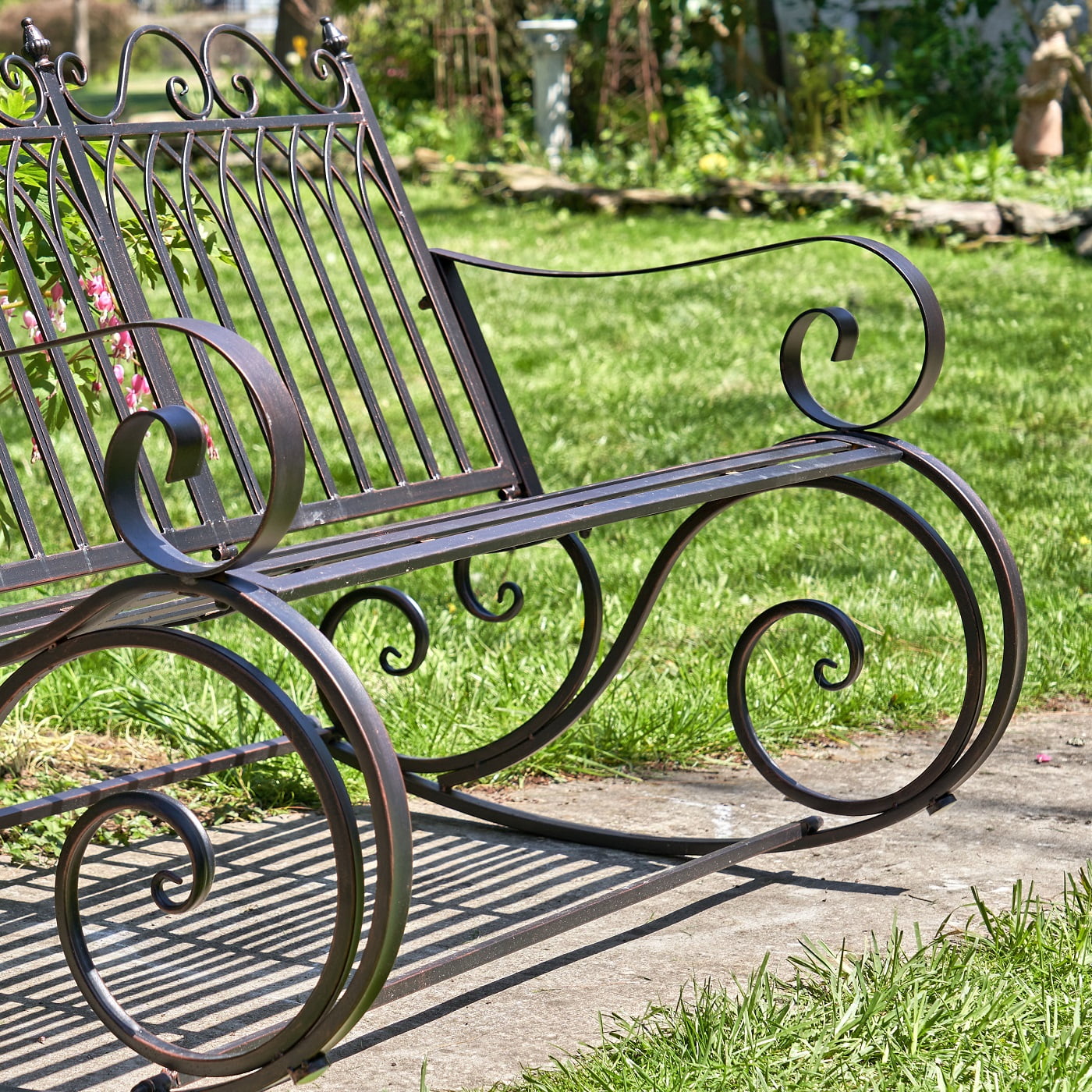 Tatiana Iron Rocking Garden Bench