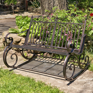 “Tatiana” Iron Rocking Garden Bench