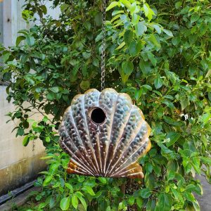 Galvanized Hanging Coastal Birdhouse - Seashell
