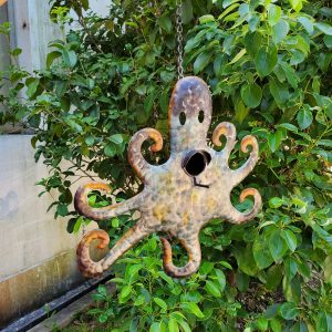 Galvanized Hanging Coastal Birdhouse - Octopus