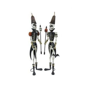Set of 2 Standing Halloween Skeleton Soldiers