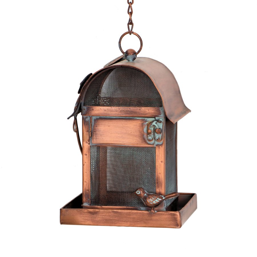 Hanging Iron Bird Feeder with Antique Copper Finish "Prairie" - Image 2