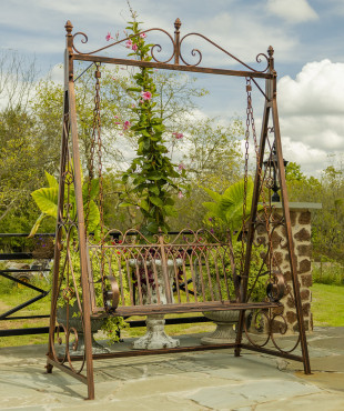 Tserovani Iron Swing Bench in Antique Bronze
