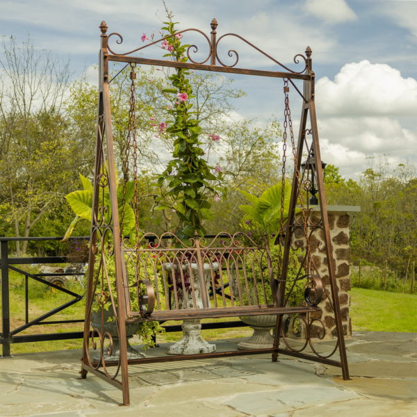 Tserovani Iron Swing Bench in Antique Bronze
