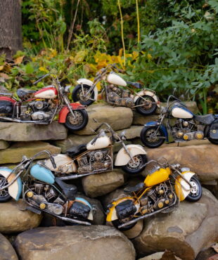 Set of 6 Assorted Vintage Style Metal Model Motorcycles