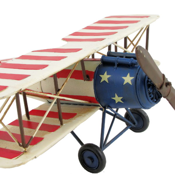 Small Metal Airplane in Red, White and Blue