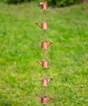 73 Long Iron Rain Chain with Watering Cans