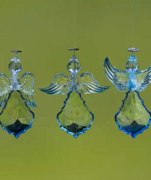 Three Acrylic Angels in a Blue Finish