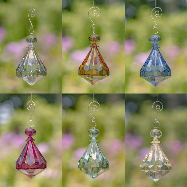 collage of 6 assorted colors acrylic diamond hanging ornaments