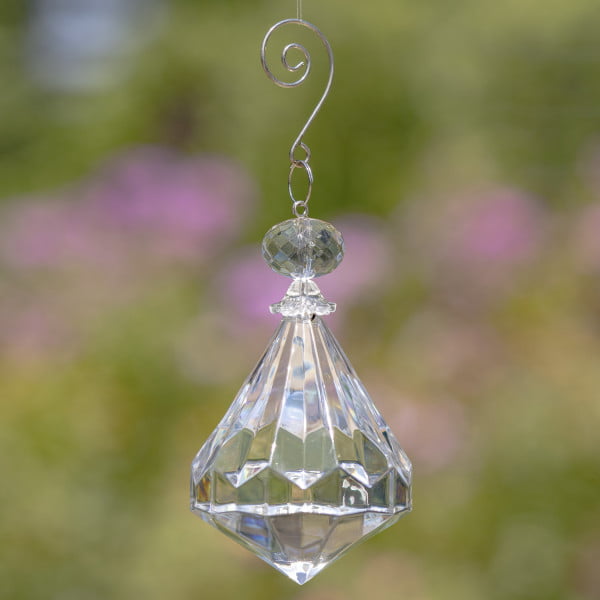 5.5 inch long diamond shaped acrylic hanging ornament