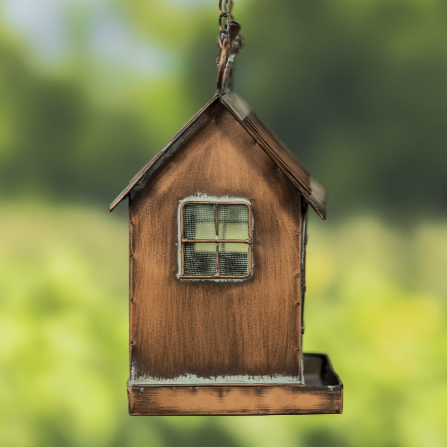 Hanging Iron Bird Feeder with Antique Copper Finish "Cottage" - Image 5