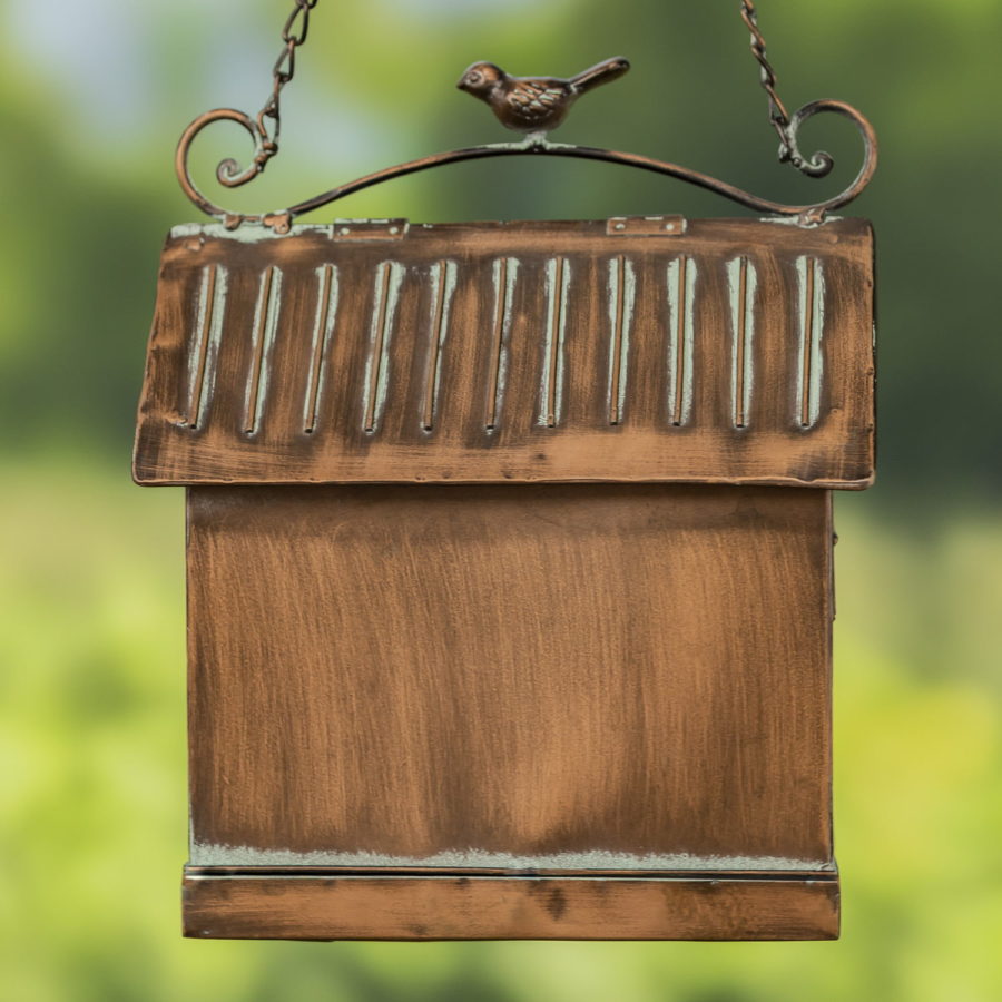 Hanging Iron Bird Feeder with Antique Copper Finish "Cottage" - Image 6