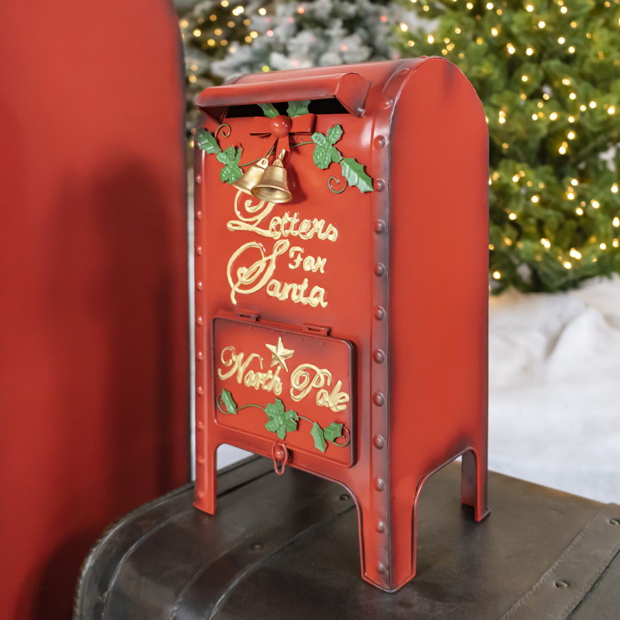 Iron Standing Christmas Mailbox with Hanging Sign selling and Cardinal