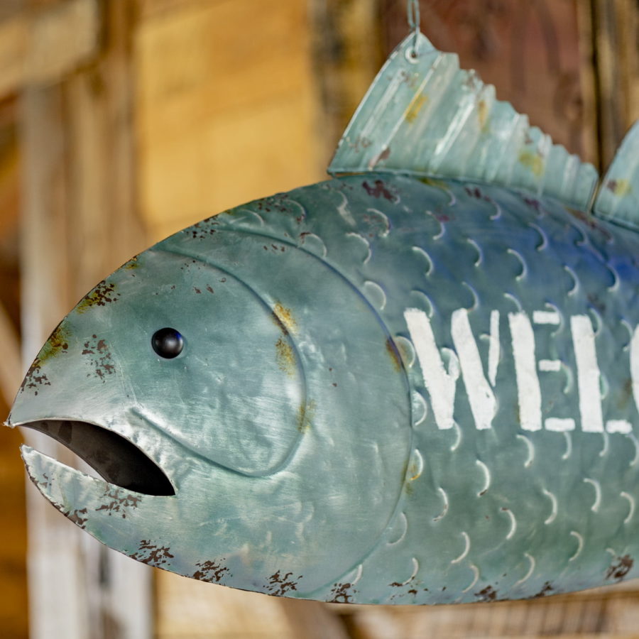 Large Hanging Fish Welcome Wall Decor