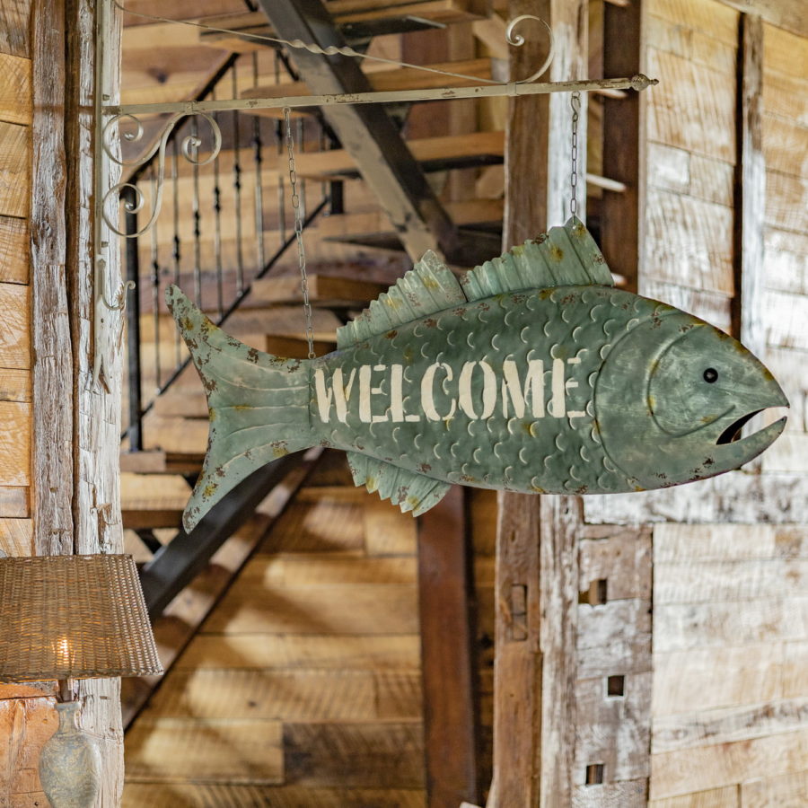 Large Hanging Fish Welcome Wall Decor