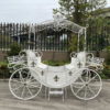 Antoinette Large Parisian Style Iron Carriage w/Planters in White