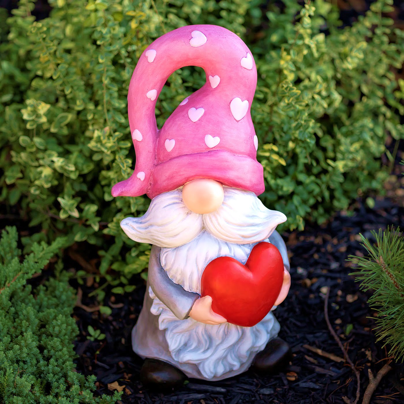 Gnome in Pink Hat with Heart