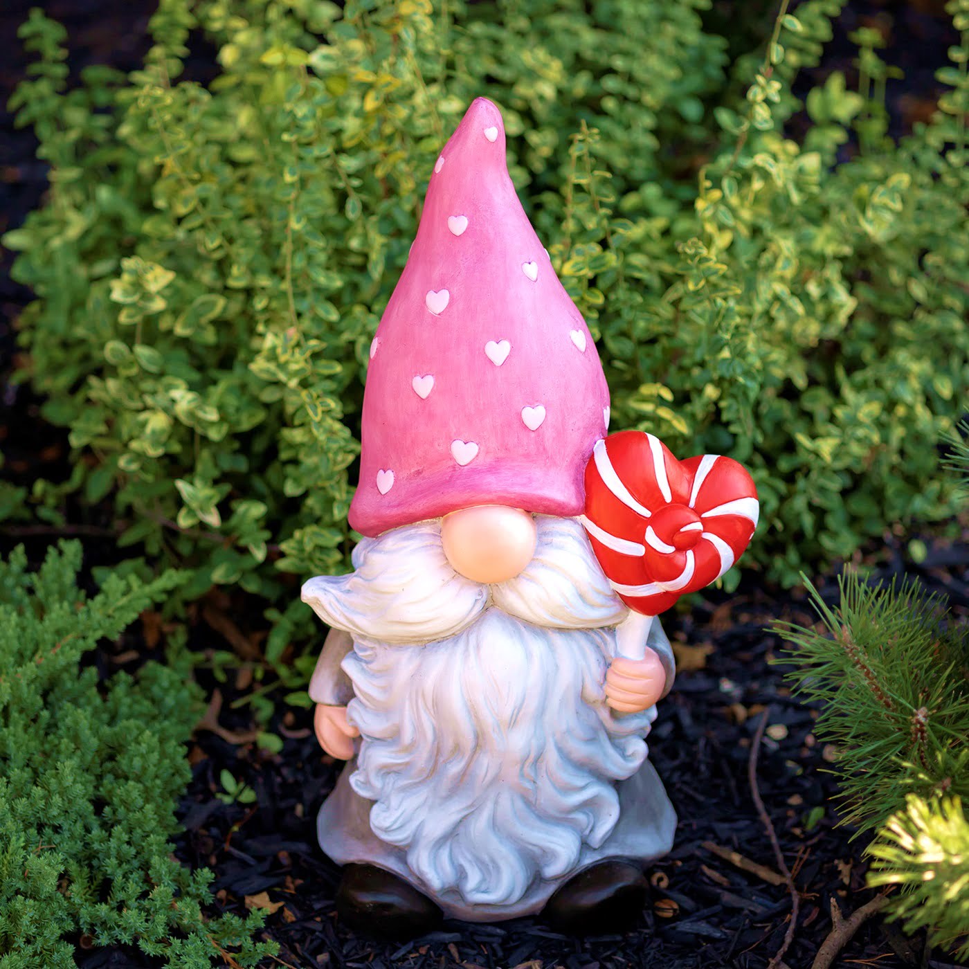 Gnome in Pink Hat with Lollipop