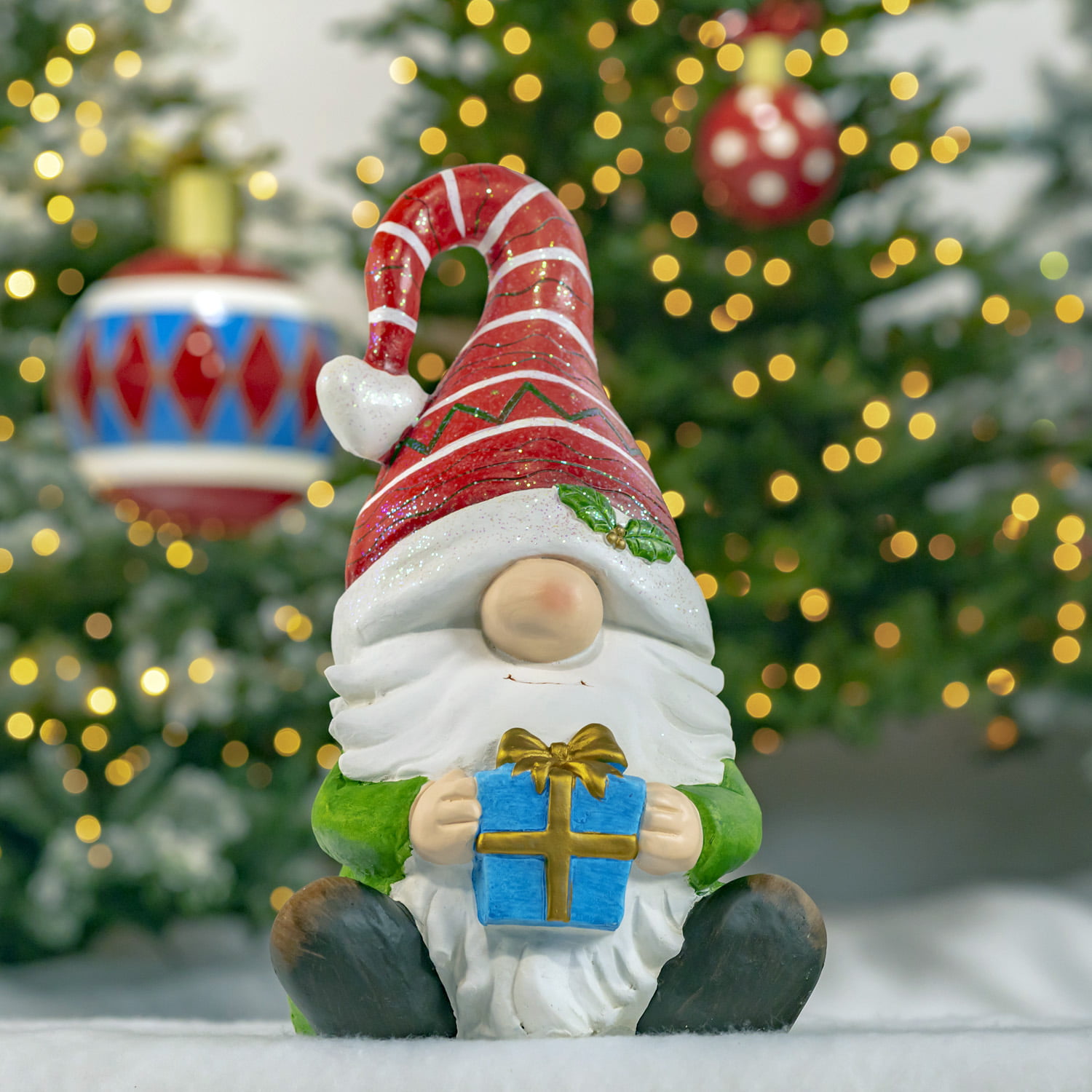 Gnome Sitting with Gift