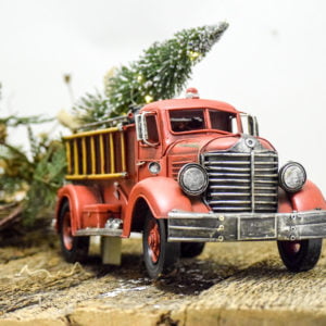 FIRE TRUCK WITH CHRISTMAS TREE