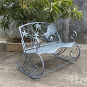 Nautical Iron Bench in Blue with Sea Creatures on It
