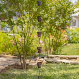 Iron Hanging Chain with with Bee Hive, Bees and Bell on the End