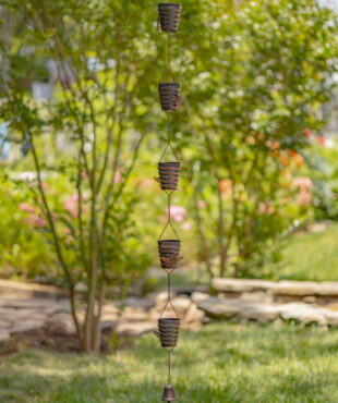 Iron Hanging Chain with with Bee Hive, Bees and Bell on the End