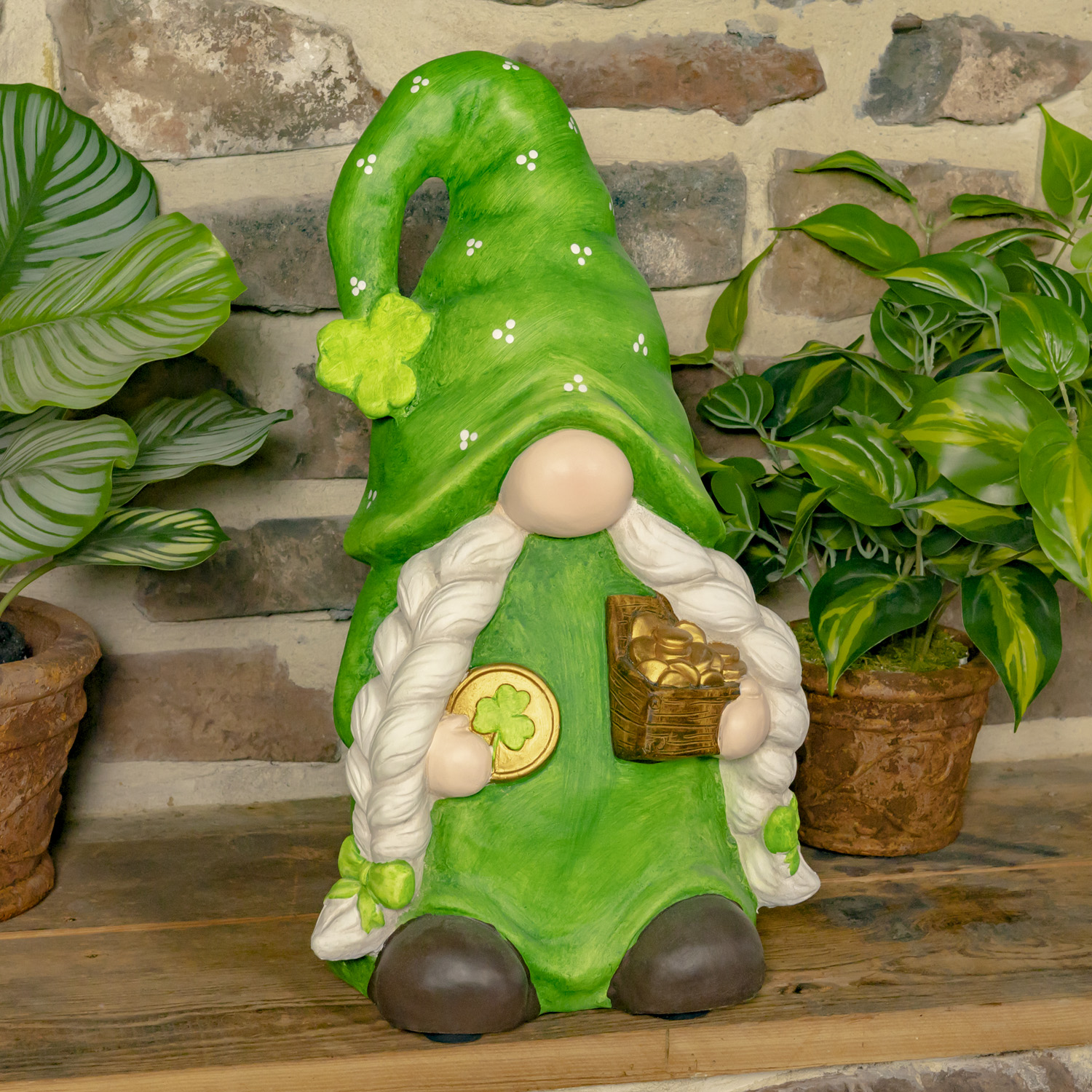 Gnome with Braids & Treasure Chest