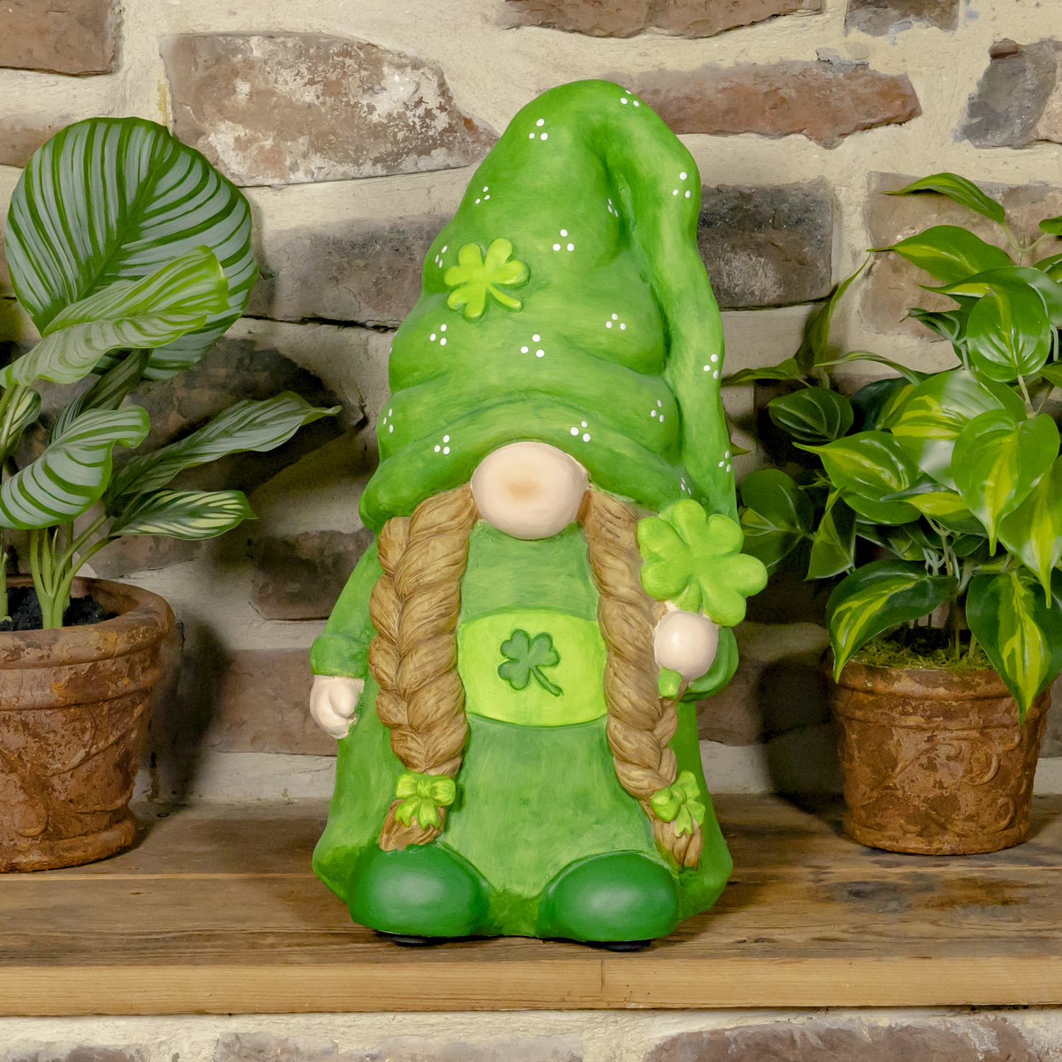 Gnome with Braids & Clover