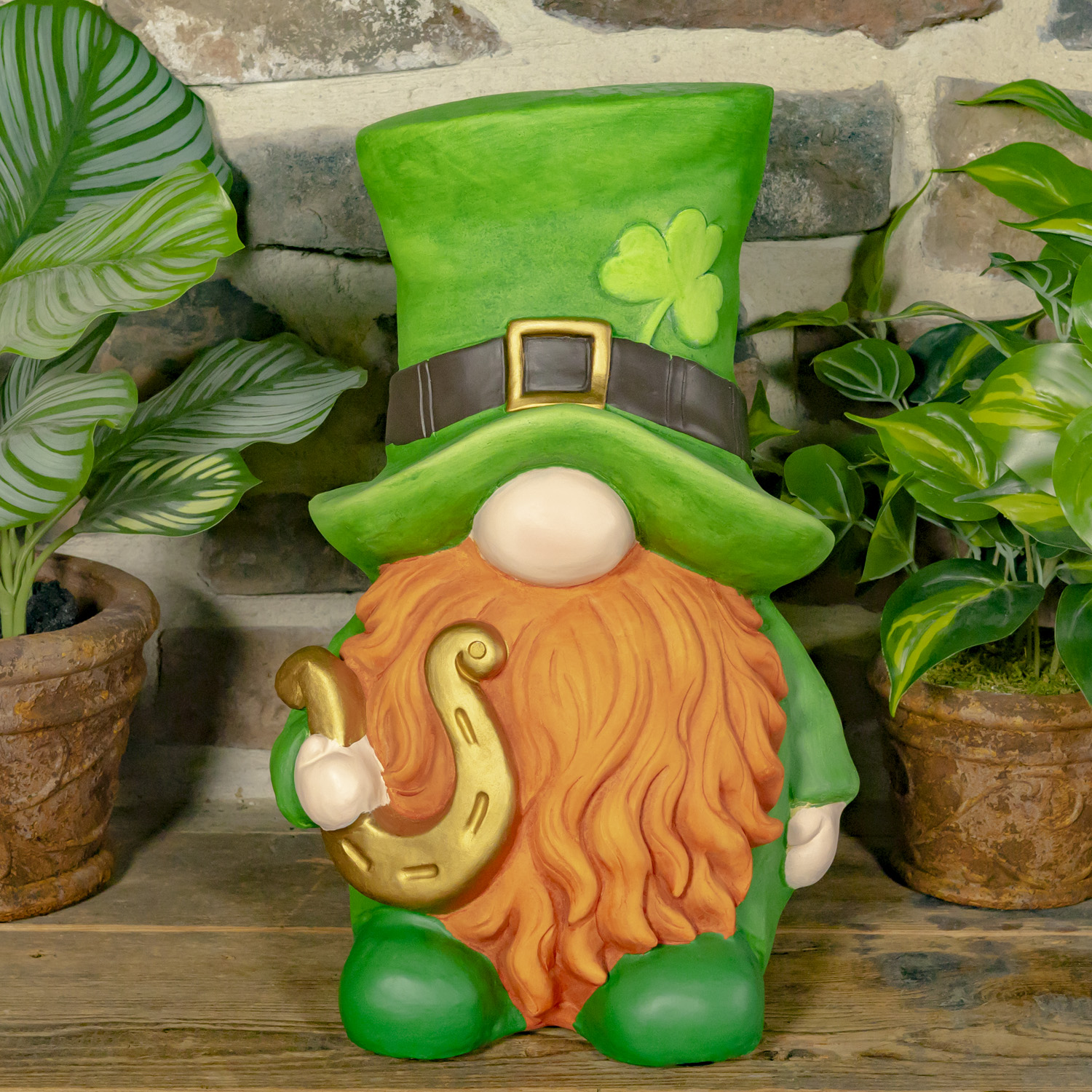 Gnome with Red Beard & Horseshoe