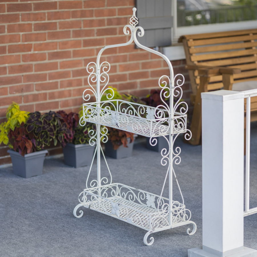 White Plant Stand with two tiers