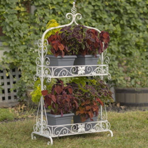 White Plant Stand with two tiers