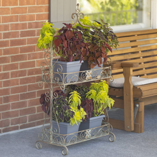 Green Plant Stand with two tiers