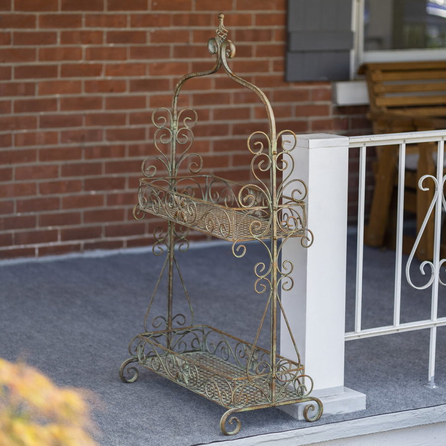 Green Plant Stand with two tiers