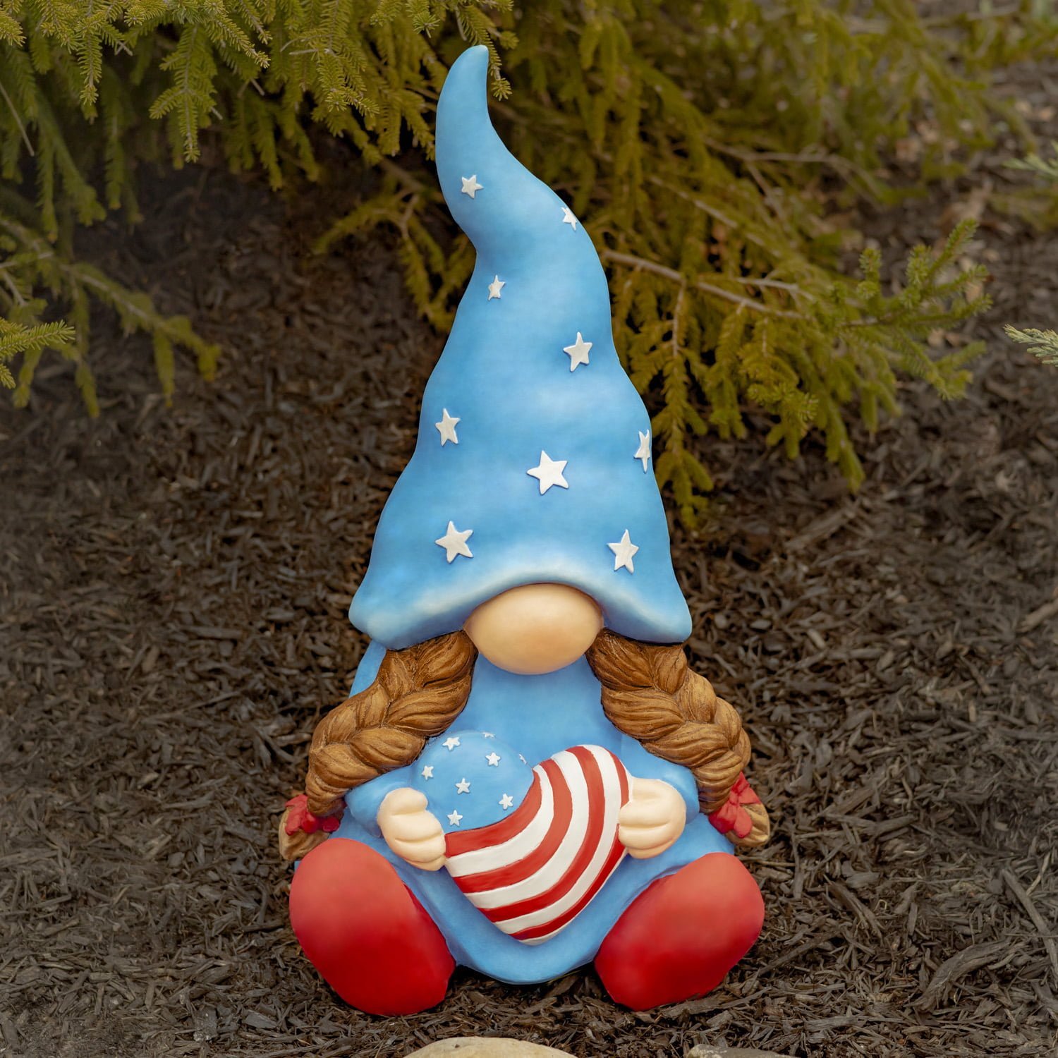 Gnome with American Flag Heart