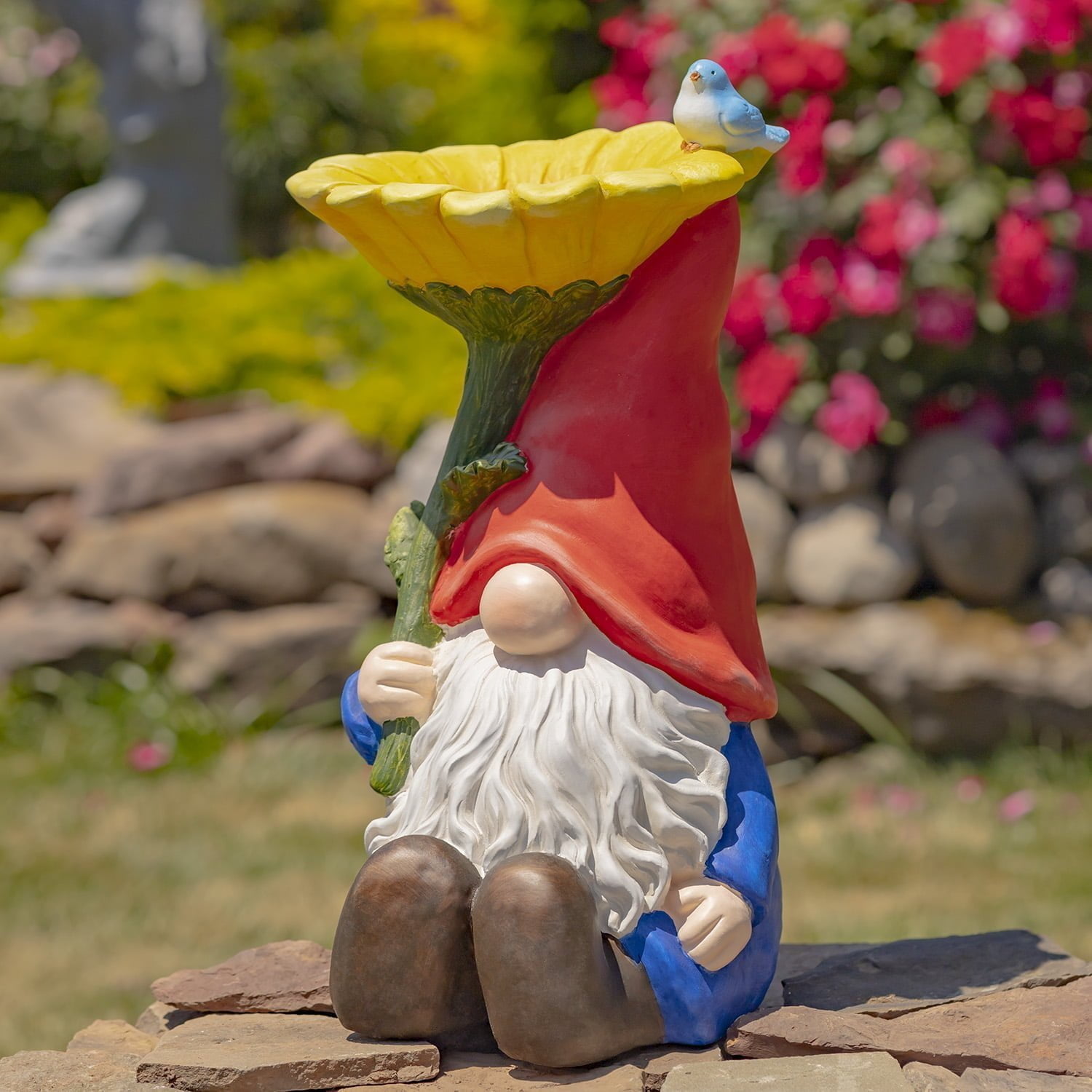 Gnome in Red Hat with Flower