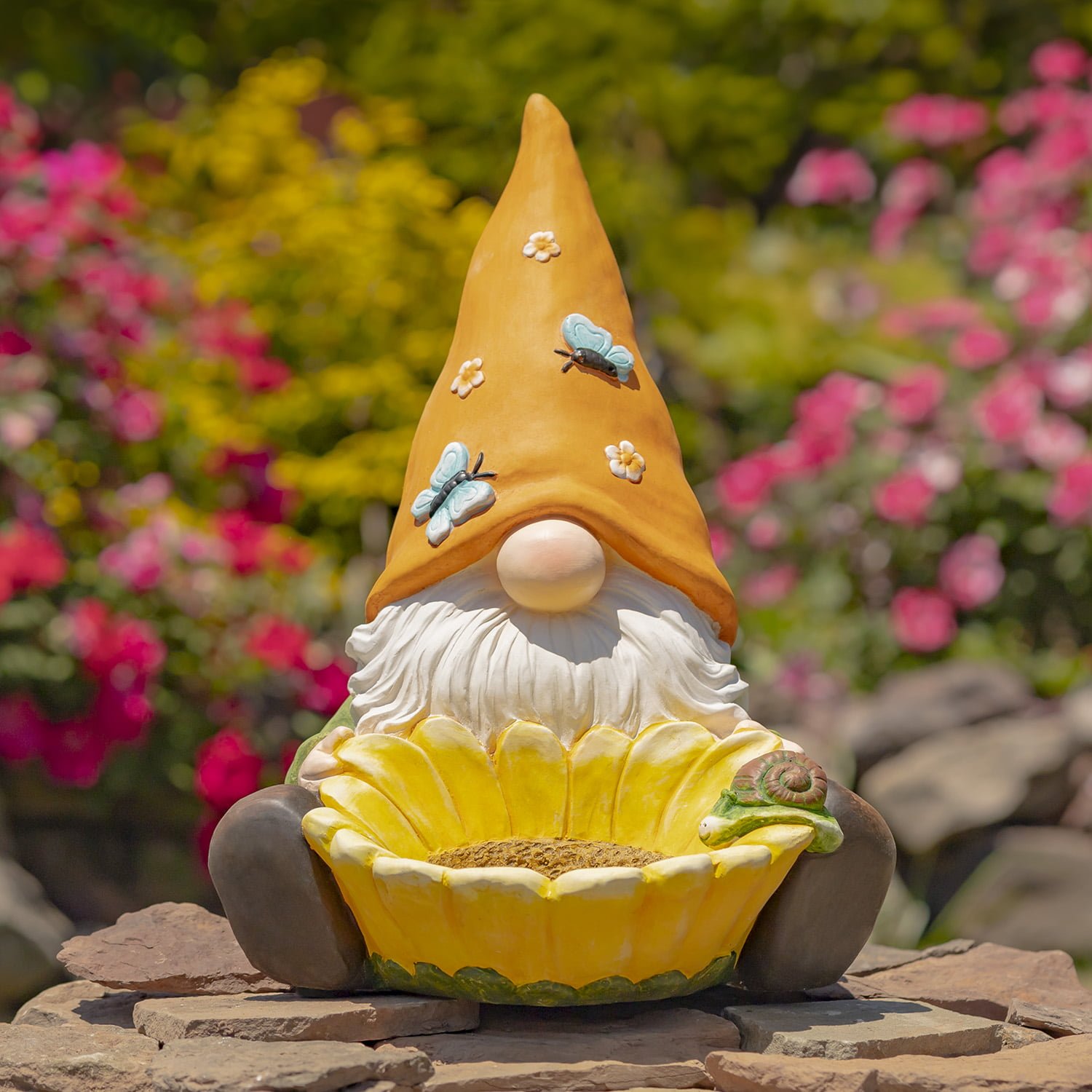 Gnome in Orange Hat & Flower