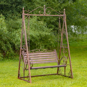 Front View of Bronze Swing Bench