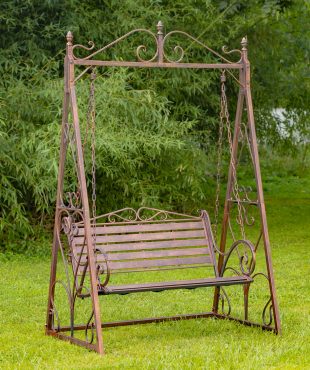 Front View of Bronze Swing Bench