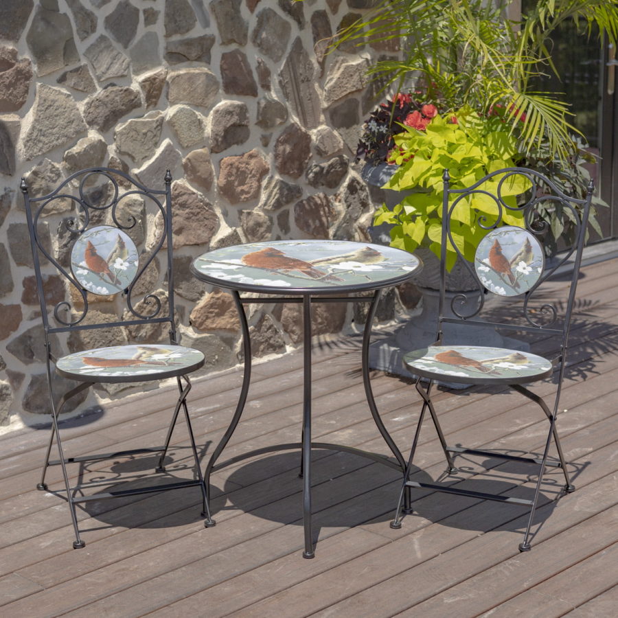 Mosaic tile bistro table and chairs hotsell